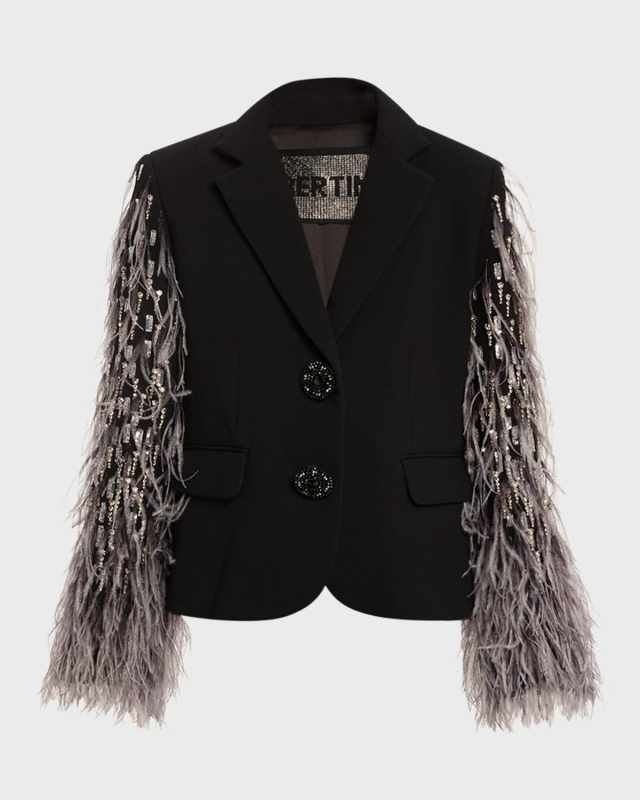 Across The Universe Blazer Jacket with Embellished Sleeves